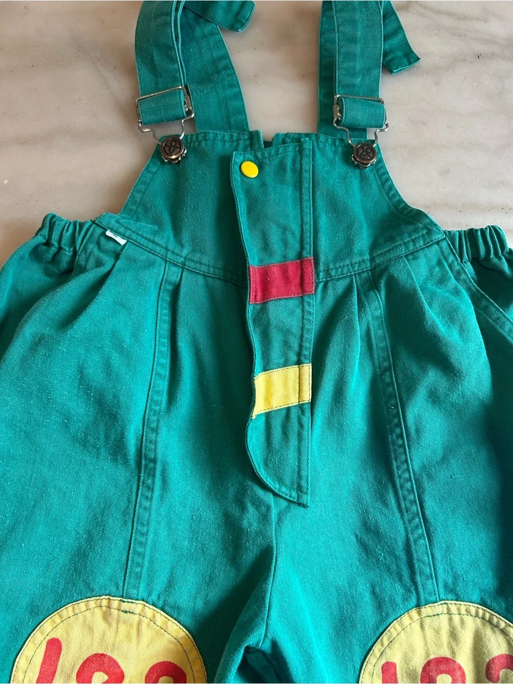 Kids Green Number Patch Overalls